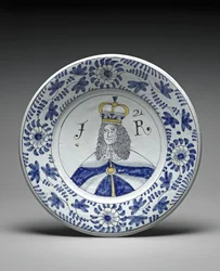 Dish, James II, c.1685-88 (cínem glazovaná kamenina)